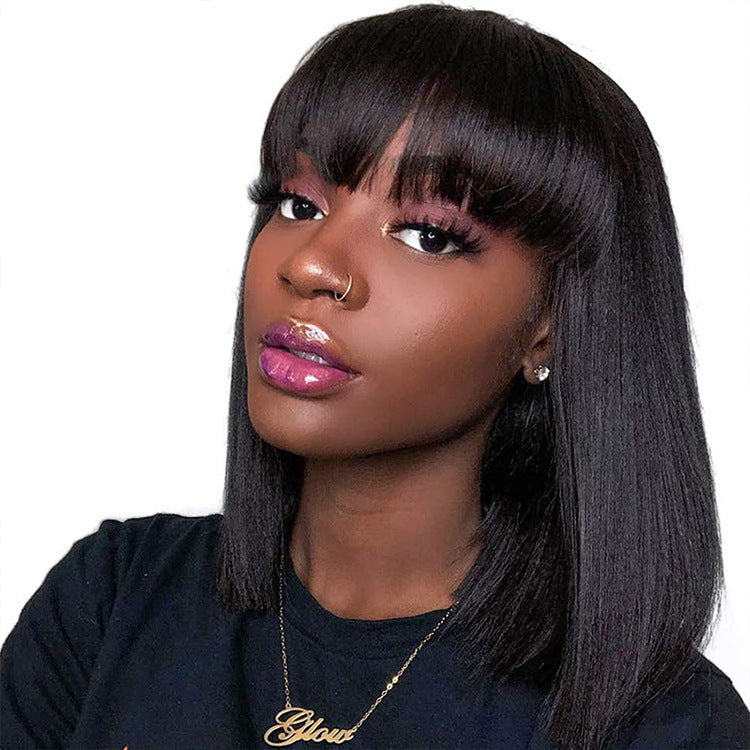 Unice Human Hair Wigs For Black Women 0 enika193 Black 10inch