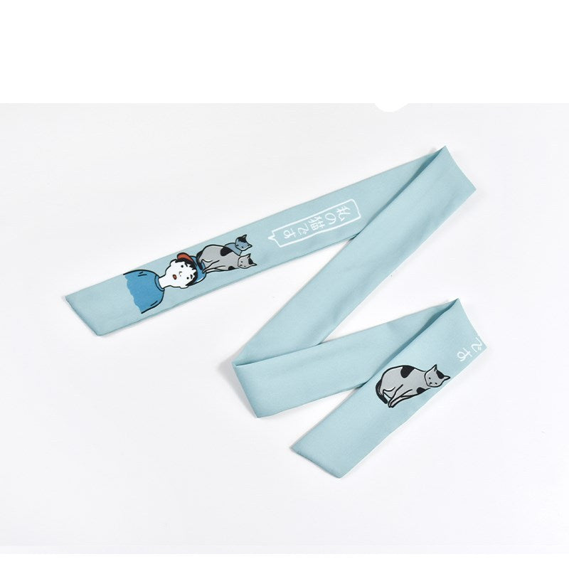 Cat wide hair band tie hair tiara 0 enika193 Blue Fine