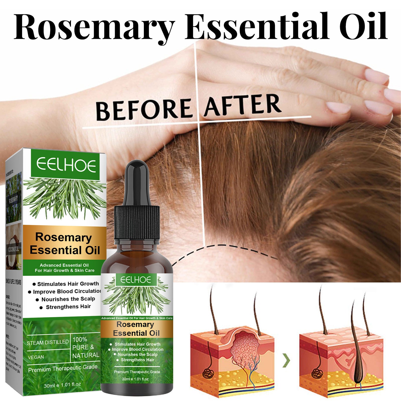Rosemary Anti-Breakage Nourishing Hair Care Oil 0 enika193