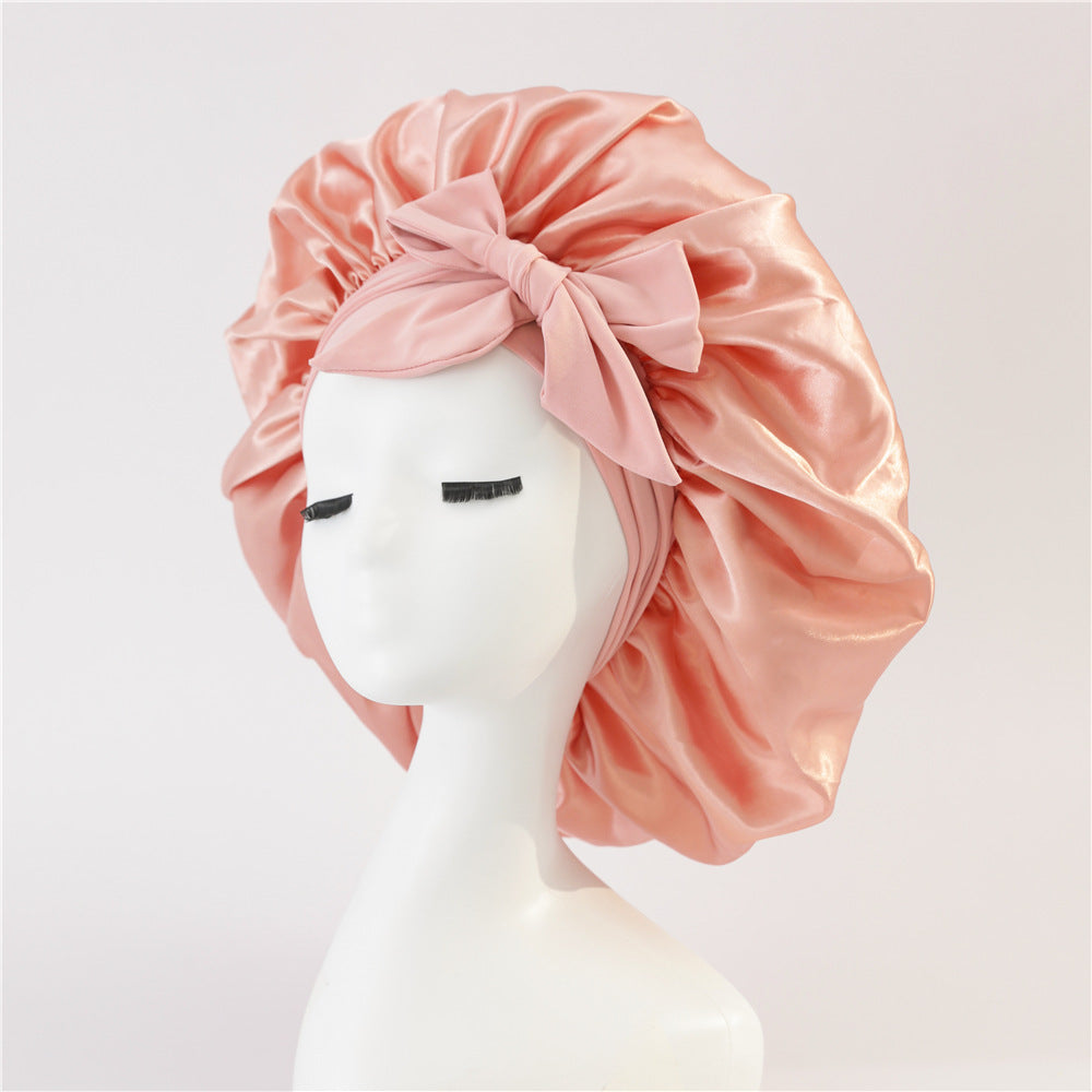 New Satin Queen Sleep Bonnet – Tie-On Night Cap for Wigs, Curls, Long & Wild Hair 0 enika193 Snow Teeth