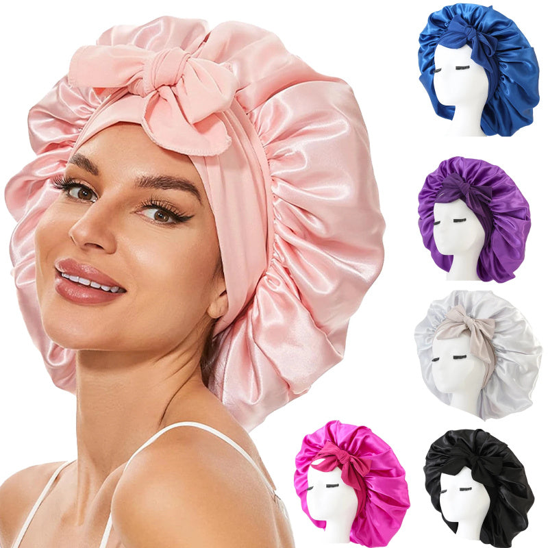 New Satin Queen Sleep Bonnet – Tie-On Night Cap for Wigs, Curls, Long & Wild Hair 0 enika193
